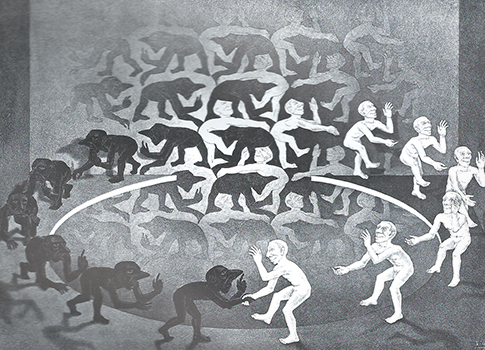 Encounter, 74x59, 1944, lithograph